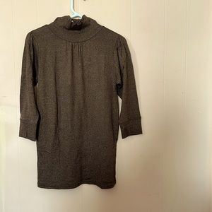 Bronze metallic Michael Stars slim turtleneck 3/4 sleeves. One size fits most.